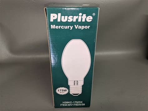 Two Plusrite 175 Watt Mercury Vapor Coated Lamp Bulb Mogul Base H39kc