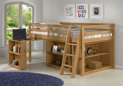 Gladwin Twin Low Loft Bed With Desk And Bookcase Junior Loft Beds