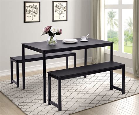 Enyopro Dining Table With 2 Bench Space Saving Dining Table Set