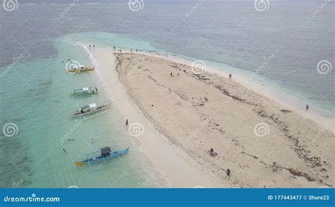 Aerial View Of Naked Island Part Of Island Hopping Tour On Philippine Island Of Siargao Stock