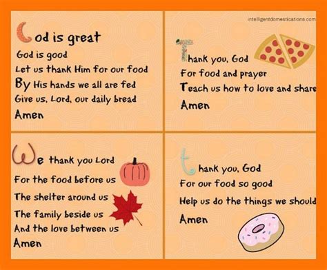 Easy To Learn Short Mealtime Prayers To Teach The Children Mealtime