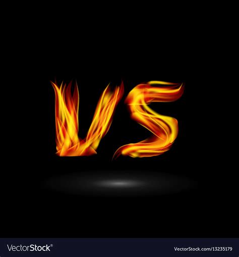 Versus Flame Letters Fight Background Royalty Free Vector