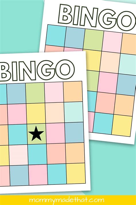 Bingo Card Templates Free Printables