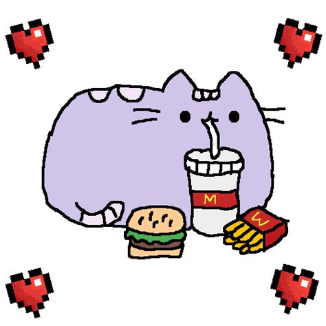 Pixilart Pusheen Eating Base By Lexi343