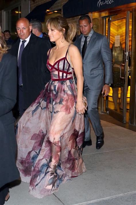 Jennifer Lopez Dons A Stunning Floral Sheer Gown For Dinner With Alex Rodriguez Pics Jennifer