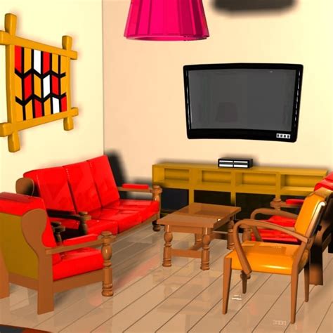 Cartoon Living Room 3ds