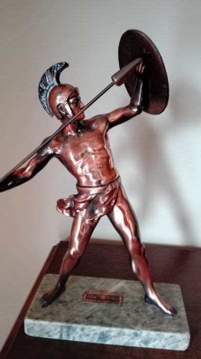 Beautiful Statue Of The Greek Warrior Achilles With Spear And Shield