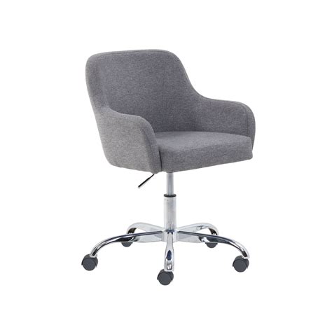 Mainstays Upholstered Modern Office Chair Gray Fabric Upholstery