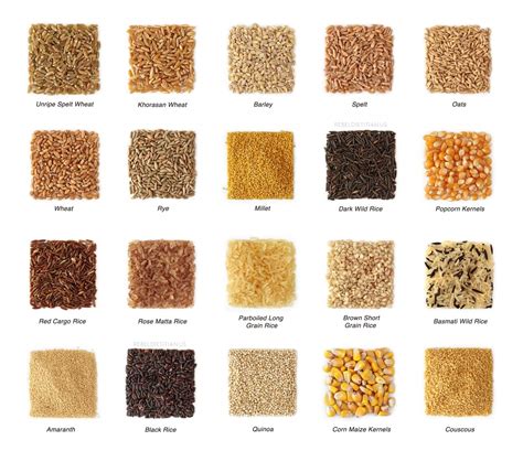Types Of Grains Chart