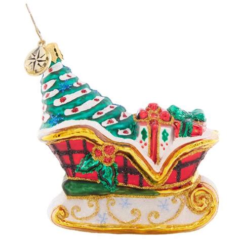 Christopher Radko Snowy Sleigh Ride Gem Ornament Distinctive Decor