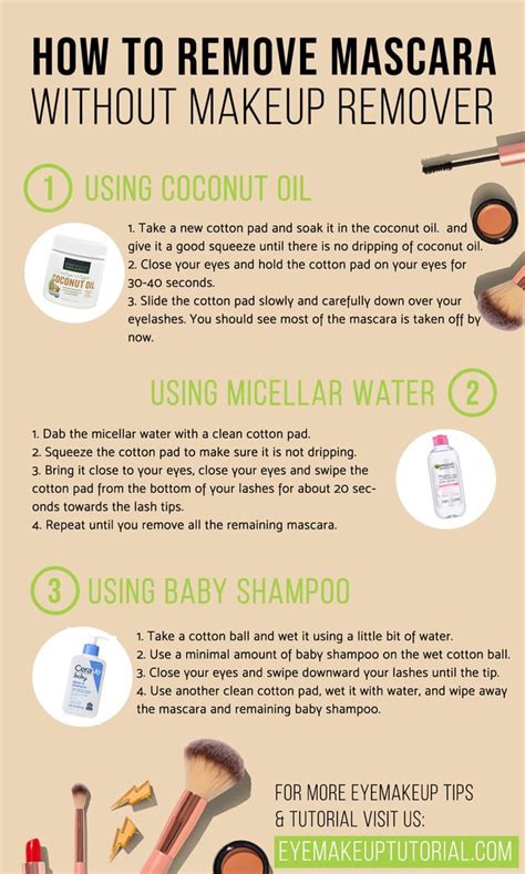 How To Remove Waterproof Mascara In 1 Minute Without Makeup Remover Infographics
