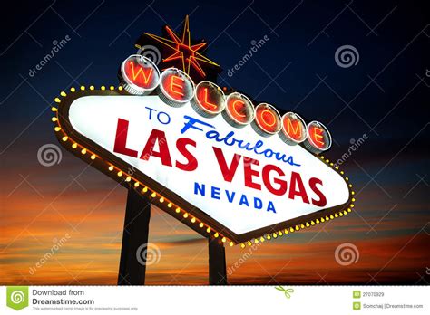 Las Vegas Sign At Sunset Stock Image Image Of Lights