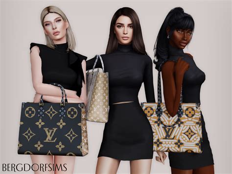 Louis Vuitton Onthego Bag Bergdorfverse On Patreon Sims 4 Clothing Sims 4 Kpop Fashion Outfits