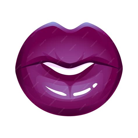 premium vector realistic purple lips vector illustration isolated on white icon colorful print