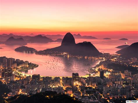 Rio De Janeiro City Sunset 4k Wallpaper Download