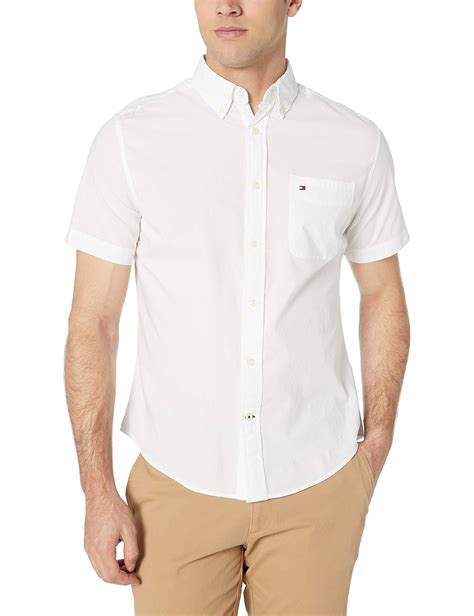 Tommy Hilfiger Short Sleeve Button Down Shirt In Custom Fit In Bright