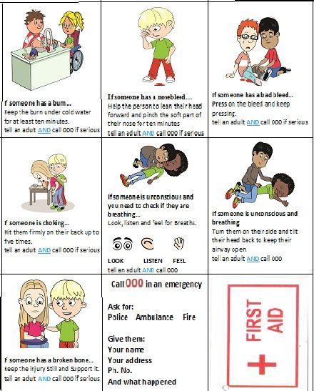 First Aid Chart For Kids Printable Tedy Printable Activities
