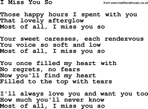 Willie Nelson Song I Miss You So Lyrics