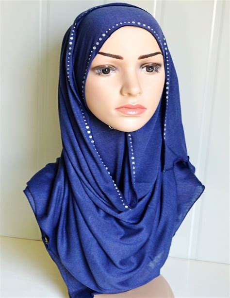 M2036 Solid Color Wholesale Islamic Hijab High Quality Hot Drill 20 Pcs