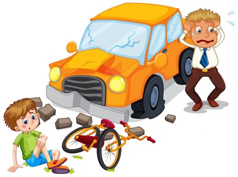 Free Vector Accident Scene With Car Crashing A Bike