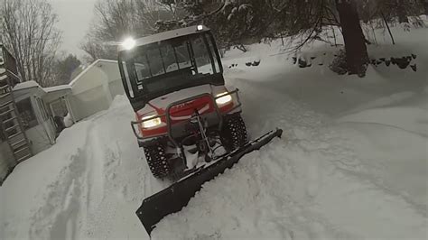 Kubota Rtv900 Plowing Snow Youtube