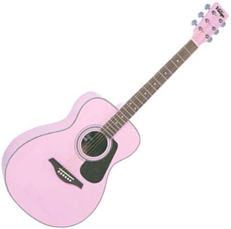 Disc Vintage V300 Acoustic Guitar Pink Gear4music
