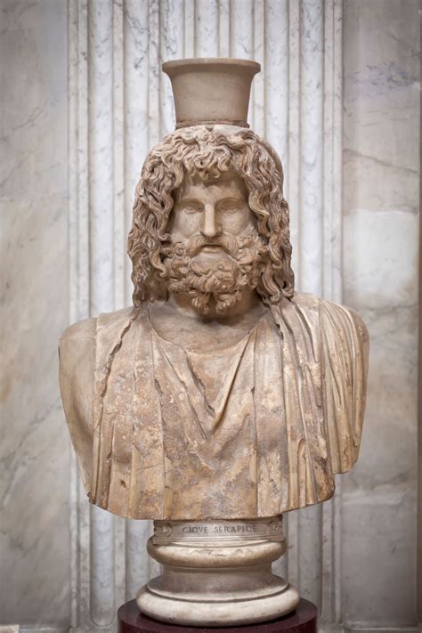 Bust Of The Greco Egyptian God Serapis Marble Roman Copy After A