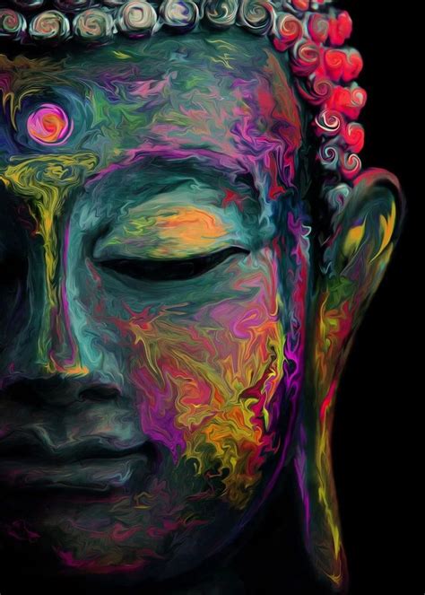 Inner Flame The Mind Is Eve Metal Poster Naked Monkey Displate Buddha Painting