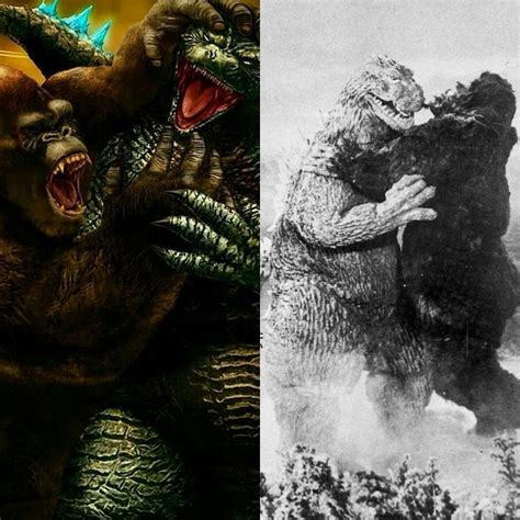 Александр скарсгард, милли бобби браун, ребекка холл и др. King Kong vs. Godzilla (1962) and Godzilla vs. Kong (2020 ...