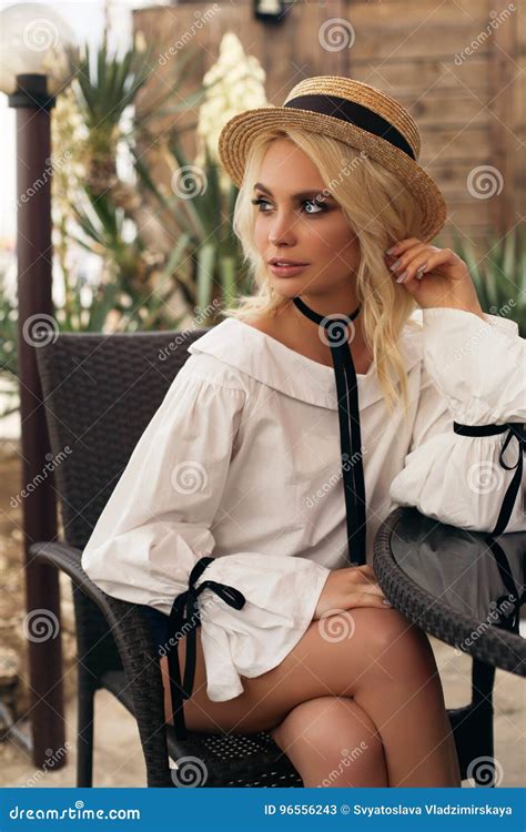 Gorgeous Sensual Girl With Blond Hair In Elegant Clothes Posing Stock Image Image Of Beautiful