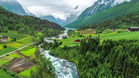 Beautiful Nature Norway Natural Landscape Stock Footage