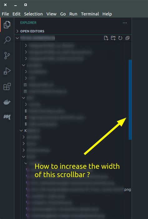 Visual Studio Code Vscode How To Change Size Of Explorer Scrollbar Stack Overflow