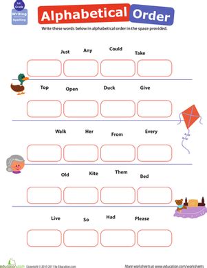 Make learning the alphabet a journey that is fun and easy for them with these kids academy worksheets. Practice ABC Order! | Worksheet | Education.com
