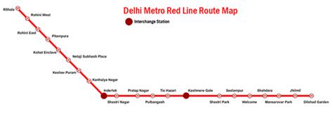 Red Line Route Map Delhi Metro Red Line Map Red Line Metro Map