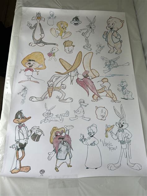 Virgil Ross Bugs Bunny And Friends Pencil Signed Lithograph Ebay