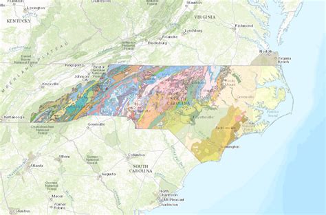 Interactive Map Of The Geology Of North Carolina American Geosciences