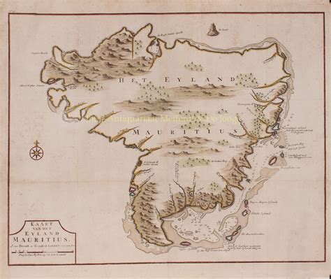 Kaart Van Het Eyland Mauritius Map Of The Island Mauritius From