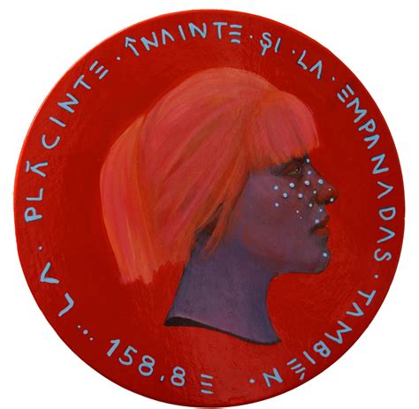 Natasha Lelenco Red Vibrant Side Profile Female Portrait Acrylic On