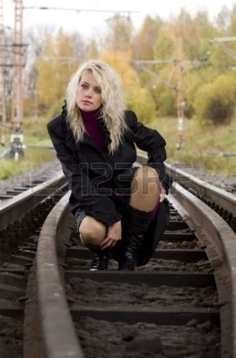 Beautiful Woman On Railway Tracks Railroad Photoshoot Beautiful Women Beautiful Women Pictures