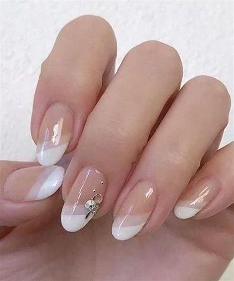Oval Wedding Nails Weddingnailart French Manicure Nails Round Nails