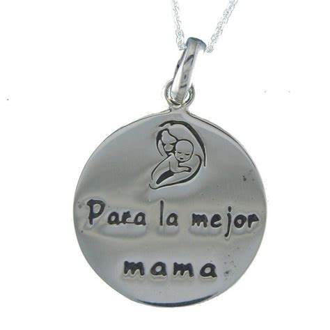 Collar Colgante Medalla Madre De Plata Para La Mejor Mamá