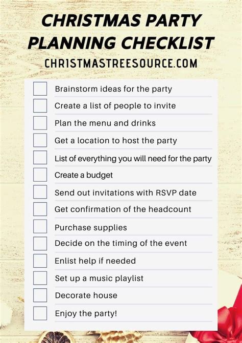 Christmas Party Planning Checklist For 2019 Free Printables