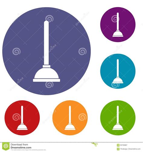 Toilet Plunger Icons Set Stock Vector Illustration Of Navigation