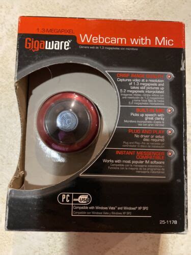 Webcam Gigaware Usb Pc Web Cam Camera Wmicrophone 25 1178 New In Box Ebay