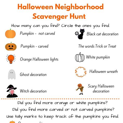 Halloween Neighborhood Scavenger Hunt