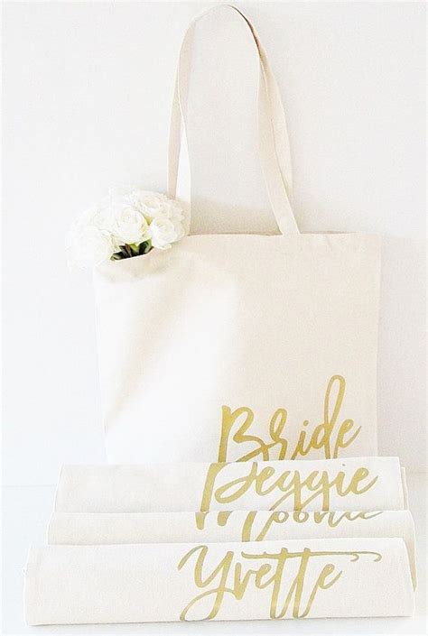 Bride Tote Bag Custom Tote Bag For Bridesmaid By Luckygirlhairties
