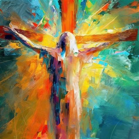Premium Ai Image Abstract Art Colorful Painting Art Of The Cross