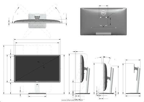 Dell P2415q Dell Monitor Outline Dimensions Page 1