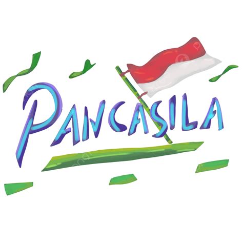 Digital Painting Text Pancasila Blue Blue Pancasila Garuda Pancasila