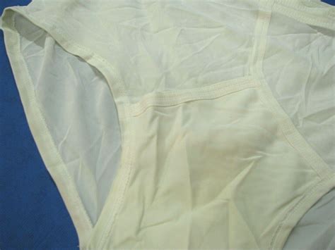 Vintage Jockey Men S Nylon Tricot White Sheer Briefs Underwear Y Front